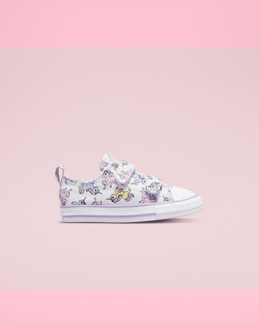 Zapatillas Bajas Converse Chuck Taylor All Star Easy-On Unicorns Niño Blancas Gris Moradas | PE 5LWE7P